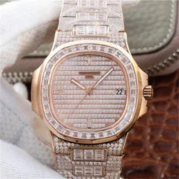 DM 5719/1G-001 Herrklockor 40mm 324SC Automatisk mekanisk rörelse Star Square Diamond Watch Sapphire Mirror Wristwatches Motre Be Luxe