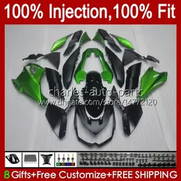 Injektionsformfee för Kawasaki Ninja Z-1000 Z 1000 R 2010-2013 år Bodys 15No.0 Z-1000R Z1000 10 11 12 13 Z1000R 2010 2012 2013 OEM Bodywork Factory Green