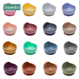 Bopoobo 1PC Silicone Bowl Baby BPA Free Chewing Food Grade born Accessories Teeth Feeding Supplies 211026