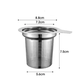 100 pcs 304 aço inoxidável redondo coiser chá chá infuser para caneca copo filtro peneira bandeja de metal malha