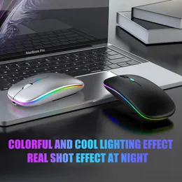 2.4Ghz USB RGB Wireless Bluetooth Mouse Computer Silent Mause Mouse da gioco ergonomico retroilluminato a LED per PC Laptop Accessori Dell