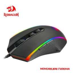 Redragon Chroma M710 USB 게임 컴퓨터 마우스 유선 10000 DPI 8 버튼 7 컬러 마우스 프로그래머블 인체 공학적 PC 게이머