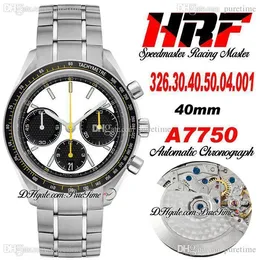 HRF Master Eta A7750 Automatyczny Chronograph Mens Watch White Black Dial Stopwatch Bransoletka ze stali nierdzewnej Super Edition 326.30.40.50.04.001 PureTime HR02C3