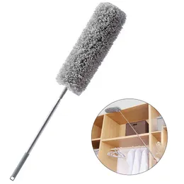 Extendable Feather with Telescopic Pole Stainless Steel Microfiber Duster For Cleaning Cobweb Cars Home Flexible Cleaner