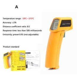 Temperaturinstrument Infraröd termometer icke-kontakt digital laser temperaturpistol gul och svart