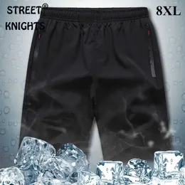 Summer Men Shorts ICE Silk Spodnie męskie Ultra-cienki wygodny Slim Sports Oddychający Loose Micro-Elastic 7XL 210714