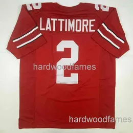 CUSTOM MARSHON LATTIMORE Ohio State Red College Maglia da calcio cucita XL CUCITA AGGIUNGI QUALSIASI NUMERO DI NOME