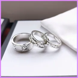 Оптовая новая мода серебряный кольцо дизайнер женщины мужские кольца роскоши дизайнеры ювелирные изделия скелет вечеринка подарок уличная буква G 4 6 9M D2111198F
