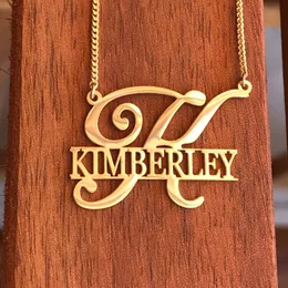 Unik stil Personlig Namn Halsband Pendants Skräddarsydda Smycken Stora Första Brev Namnskylt Choker Halsband för Kvinnor Gifs