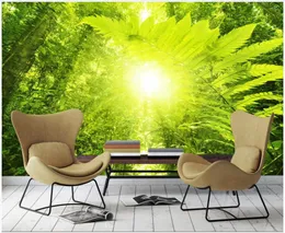Duvar Kağıtları Özel PO 3D Duvar Kağıdı Güneş Fantezi Yeşil Orman HD Doğal Manzara Ev Dekoru Duvarlar İçin Duvar Halzleri 3 D