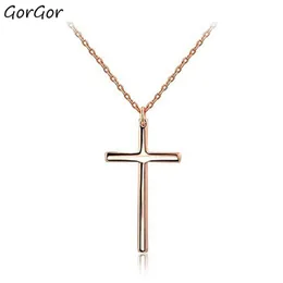 Colares de pingentes Gorgor Colar Colar Women Ligante Material Padrão Cruz Cross Smooth Gold Pasiado