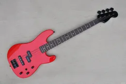 Red body 4-strings Electric Bass Guitar with Rosewood Fretboard,Black Hardware,Provide customized services