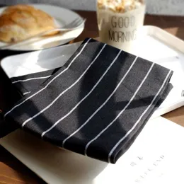 Classic Black Stripe Cotton Table Napkin Dish Cleaning Cloth Tea Towel Printed durable pano de prato 40x60cm
