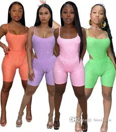 Sexy Jumpsuits Summer Women Clothes Trousers Halter Bandage Hollow Out Sleeveless Top attached Leggings Pants Rompers Bodycon Bodysuits