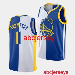 Klay Thompson #11 SPLISE Association Icon White Blue Jersey أضف أي رقم اسم