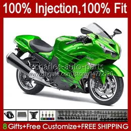 Kawasaki Ninja ZZR 1400 CC ZX 14 R 14 R ZZR1400 06 06 08 08 09 10 11 ZZR-1400 ZX-14 2007 2008 2007 2009 2009 2011 OEM Bodys光沢グリーン