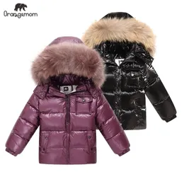 브랜드 오랑메 겨울 어린 겨울 어린이 의류 자켓 코트, 어린이 옷 겉옷 코트 화이트 오리 아래로 소녀 소년 자켓 211203