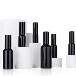 Wholesale Black Glass Spray Bottles 5ml 10ml 15ml 20ml 30ml 50ml 100ml Empty Cosmetic Packing Containers With Pump Sprayer Cap