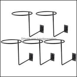 Organização de armazenamento de ganchos Organização de casa Home GardenHooks Rails 5pcs Capacete de metal cabide cabide montada na parede para casacos, chapéus, tampas etc.