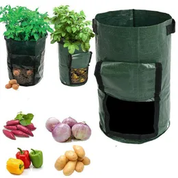 Planters & Pots 2pcs Plant Grow Bags Home Garden Potato Pot Greenhouse Vegetable Growing Moisturizing Vertical Bag Seedling