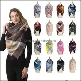 Sciarpe Avvolge Cappelli, Guanti Moda Aessories Coperte scozzesi da donna Ragazze Scialle a reticolo Griglia invernale Sciarpa al collo a quadri con nappine quadrate classiche N