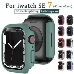 Casi di vetro temperato per Apple Watch Series 7 41mm 45 mm 44 mm 42 mm 40 mm 38 mm Protettore schermo Coperchio paraurti IWATCH 6 5 Case di copertura completa