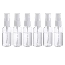 30ml 1oz Sprayflaskor Plast Clear Portable Travel Bottle Tomt Refillerbar återanvändbar fin dimma Atomizer ContainerPaket