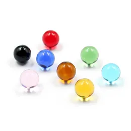 6mm 8mm Inserção luminosa brilhante de quartzo terp bola de narguilé com pérolas superiores transparentes azuis e vermelhas para unhas fumadas