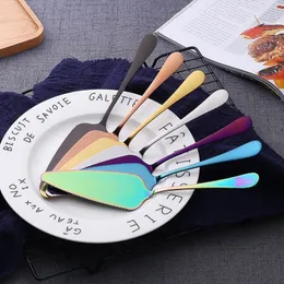 1pc mångfärgad pläterad rosegold rostfritt stål tårta skovel kniv paj pizza ost server kaka divider knivar bakverk verktyg