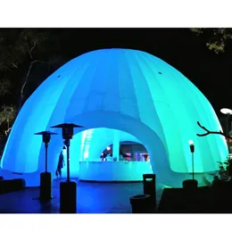 Dostosowany biały nadmuchiwany namiot kopułowy z oświetleniem led cyrk gigantyczny namiot weselny igloo pawilon imprezowy na imprezy