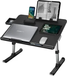 Plateau de lit pour ordinateur portable, bureau avec lampe de