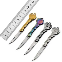 Schlüsselform Mini Klappmesser Camping Outdoor Säbel Taschenfruchtmesser Multifunktionale Schweizer Selbstverteidigungsmesser