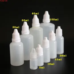 2ml 5ml 10ml 20ml 30mlの50mlの透明な液体プラスチックの滴ボトルDIY塗装油貯蔵小顔料容器包装袋