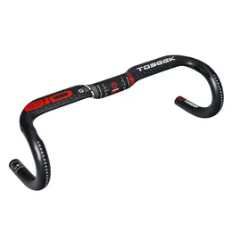 TOSEEK Full Carbon Fiber Road Bike Track Bicycle Racing Drop Handlebar 31.8 x 400/420/440mm Bent Bar