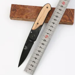 Benchmade DA44 survival Nóż składany kieszonkowy Drewniana rękojeść Tytanowe wykończenie Ostrze noże taktyczne EDC Kieszonkowe noże X49 X50 z BM42