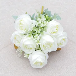 Ślub romantyczny bukiet róży panna młoda ślubna druhna sztuczne kwiaty Walentynki Wedding Party Strona główna kwiat dekoracji