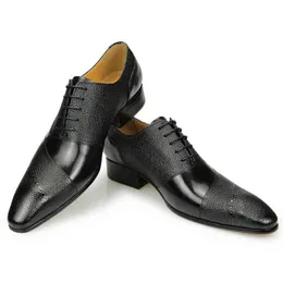 Dress Shoes Chaussure Classique Pour Genuine Leather Oxford Printing High Quality Casual Office Luxury Formal Shoe for Men Black Brown 220223