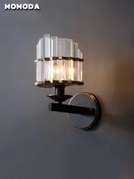 Luxury K9 Crystal Wall Lamps Bedside Nowoczesne mosiężne światła do salonu korytarz na poddaszu Indoor LED oświetlenia