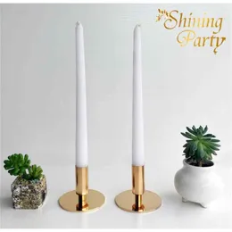 Titular de vela de cor de ouro H7CM de brilho, peça central, castiçal nórdico, festa de casamento Bar de Natal decoração, 210722