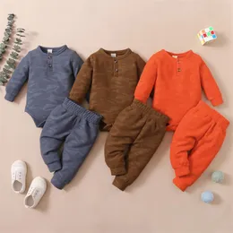 Clothing Sets 0-12M Babies Casual Two-piece Set Long Sleeve Camouflage Printed Pattern Romper And Pants Autumn Outfits For Baby Boys Girls