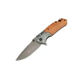 Camping Hunting Knives Wooden handle pocket outdoors camp huntings Folding type Survival knife Tool knifes Outdoor cutter small sword wholesale