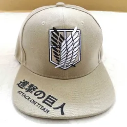 Anime Atak na Titan Męskie Czapki z daszkiem Wings of Liberty Mark Summer Snapback Hat na zewnątrz Q0911