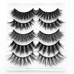 5 par false eyelash wispies faux 3d mink ögonfransar i bulk makeup multilayer wispies långa mjuka fransar grymhet fri lash förlängning