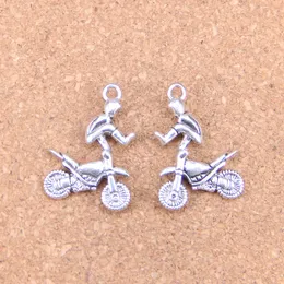 35pcs Antique Silver Bronze Plated motorcycle motorcross Charms Pendant DIY Necklace Bracelet Bangle Findings 29*23mm