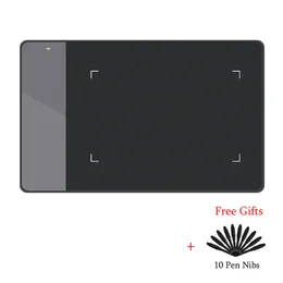 Huion 420 Digital grafikteckning tablett (perfekt OSU) tabletttryckssignaturkudde med tio penna nibs svart och vitt