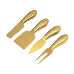 4pcs/Set Cheese Tool Gold Slicer Cutter Knife Creative Graters Kitchen Tools Cake Spatula Butter cheese set LX4168