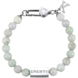 Original Natural Jade Chain Armband Hip-Hop Män och kvinnor med samma stil sömmar Skapa fyrkantiga mode all-match smycken