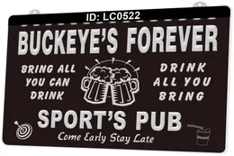 LC0522 I tuoi nomi Insegna luminosa per sempre Sport's Pub Come Early Stay Late Beer Bar Incisione 3D