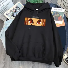 Black Clover Anime Eyes Print Hoodies Man Casual Loose Sweatshirts Japan Cartoon Harajuku Hip Streetwear Hooded Mens Hoodie H0909