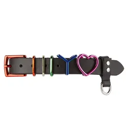 Peach heart niche belt black pink the same leather color love street fashion trendy brand metal accessories